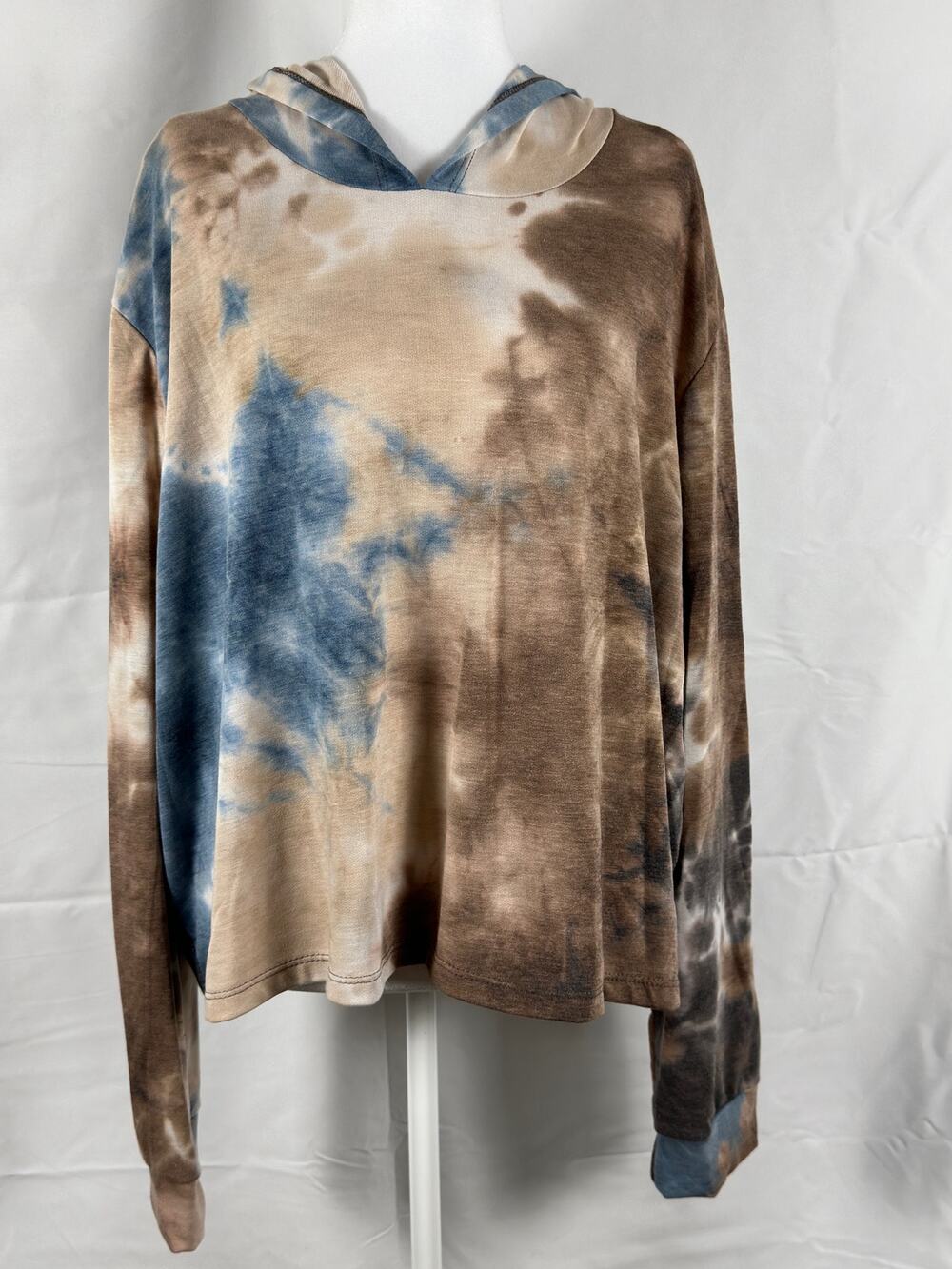 Azules Tie Dye Long Sleeve Hoodie – NWOT Size 2X Fall, Layering